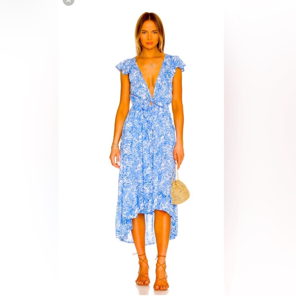 Tiare Hawaii Blue and White Maxi Dress